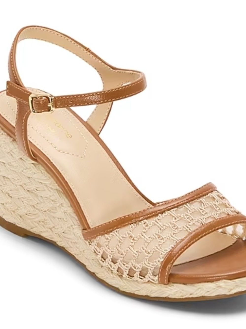Liz Claiborne "Respa" Tan Woven Espadrille Wedge Sandals